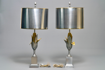 Une paire de lampes aux &eacute;pis de bl&eacute;, sign&eacute;s Maison Charles, vers 1960